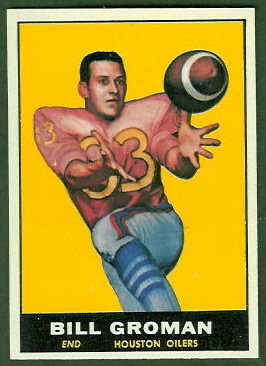 Bill Groman 1961 Topps football card