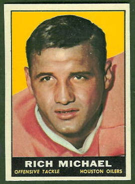 Rich Michael 1961 Topps football card