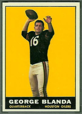 George Blanda 1961 Topps football card