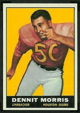 Dennit Morris 1961 Topps football card