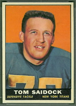 Tom Saidock 1961 Topps football card