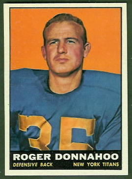 Roger Donnahoo 1961 Topps football card