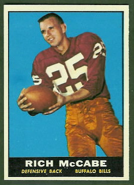 Rich McCabe 1961 Topps football card