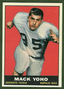 Mack Yoho 1961 Topps football card