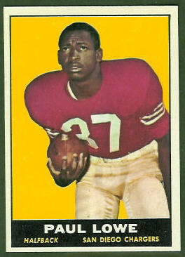 Paul Lowe 1961 Topps football card