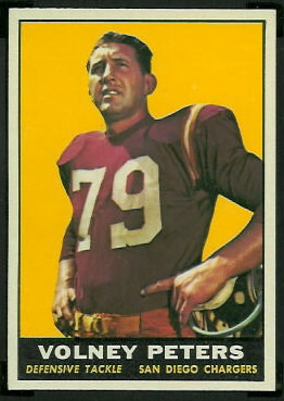 Volney Peters 1961 Topps football card