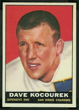 Dave Kocourek 1961 Topps football card