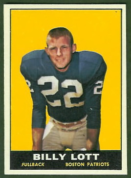 Billy Lott 1961 Topps football card