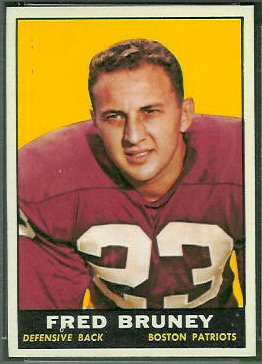 Fred Bruney 1961 Topps football card