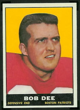 Bob Dee 1961 Topps football card