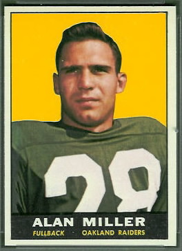 Alan Miller 1961 Topps football card