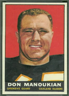 Don Manoukian 1961 Topps football card