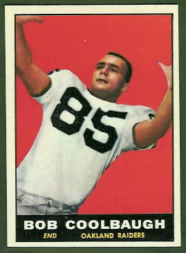 Bob Coolbaugh 1961 Topps football card