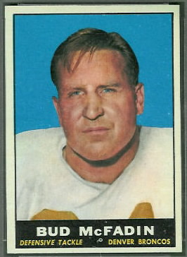 Bud McFadin 1961 Topps football card