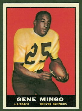 Gene Mingo 1961 Topps football card
