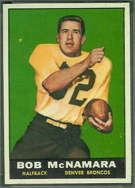 Bob McNamara 1961 Topps football card