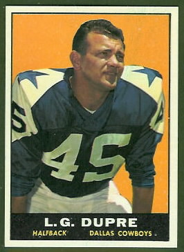 L.G. Dupre 1961 Topps football card