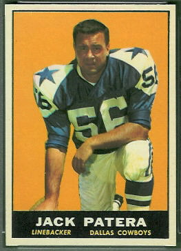 Jack Patera 1961 Topps football card