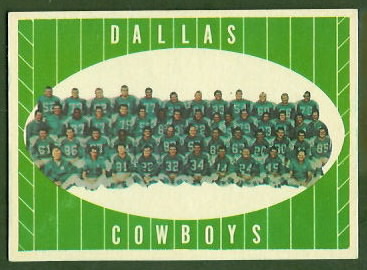 Dallas Cowboys Team 1961 Topps football card