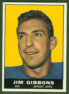 Jim Gibbons 1961 Topps football card