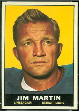 Jim Martin 1961 Topps football card Jim Martin 1961 Topps football card