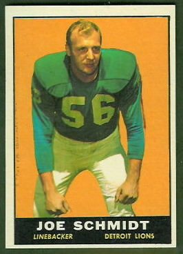 Joe Schmidt 1961 Topps football card Joe Schmidt 1961 Topps football card