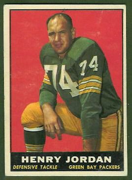 Henry Jordan 1961 Topps football card