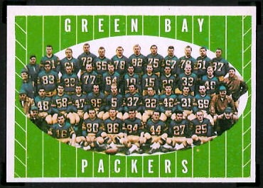 Green Bay Packers Team 1961 Topps football card Green Bay Packers Team 1961 Topps football card