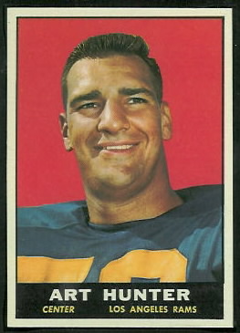 Art Hunter 1961 Topps football card