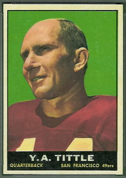 Y.A. Tittle 1961 Topps football card