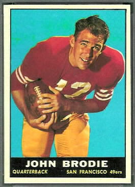 John Brodie 1961 Topps football card