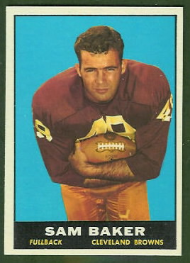 Sam Baker 1961 Topps football card