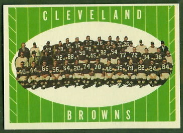 Cleveland Browns Team 1961 Topps football card Cleveland Browns Team 1961 Topps football card