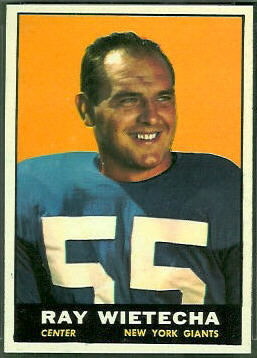 Ray Wietecha 1961 Topps football card