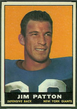 Jim Patton 1961 Topps football card