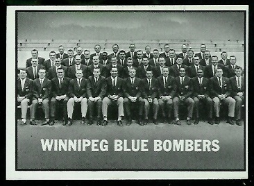 Winnipeg Blue Bombers Team 1961 Topps CFL football card