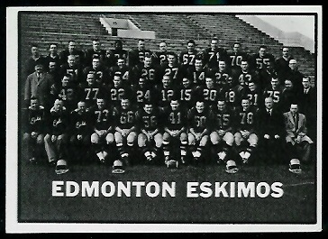 Edmonton Eskimos Team 1961 Topps CFL football card