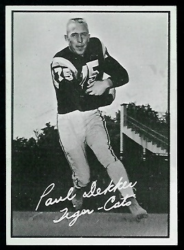 Paul Dekker 1961 Topps CFL football card Paul Dekker 1961 Topps CFL football card