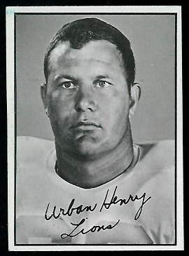 Urban Henry 1961 Topps CFL football card