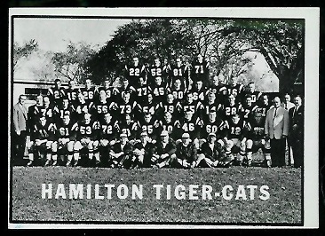 Hamilton Tiger-Cats Team 1961 Topps CFL football card