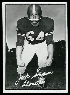 Jack Simpson 1961 Topps CFL football card