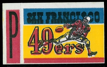 San Francisco 49ers 1961 Topps Flocked Stickers football card