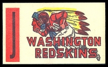 Washington Redskins 1961 Topps Flocked Stickers football card