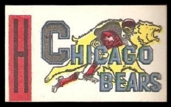 Chicago Bears 1961 Topps Flocked Stickers football card