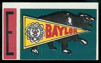 Baylor 1961 Topps Flocked Stickers football card