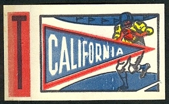 California 1961 Topps Flocked Stickers football card