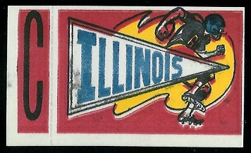 Illinois 1961 Topps Flocked Stickers football card