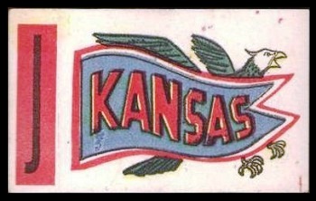 Kansas 1961 Topps Flocked Stickers football card