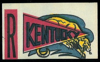 Kentucky 1961 Topps Flocked Stickers football card