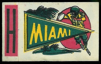Miami 1961 Topps Flocked Stickers football card